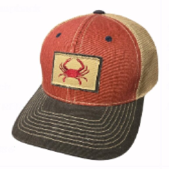 Crab Patch Mesh Red Snapback Cap Hat NEW Fast Ship - Picture 1 of 3